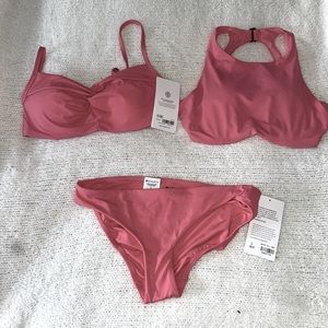 NWT Athleta Swim Bundle Maldives & Hampton Tops 32 B/C Clean Medium Bottom Small